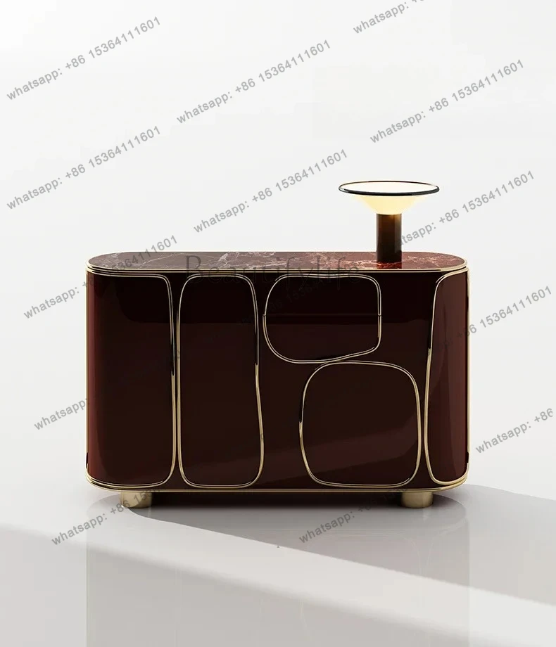 

Italian solid wood dining side cabinet modern living room locker household storage cabinet dining room entrance cabinet