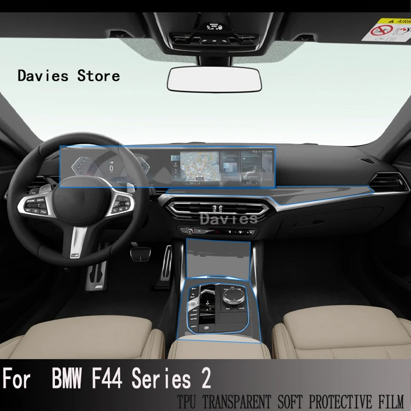 

For BMW F44 Series 2 2023 Navigation Sticker Center Console Gearbox Panel Screen TPU Car Interior Protective Film