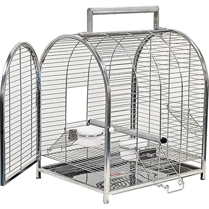 304 stainless steel parrot out cage large horizontal silk Xuanfeng special new type of bird cage household luxury with outer