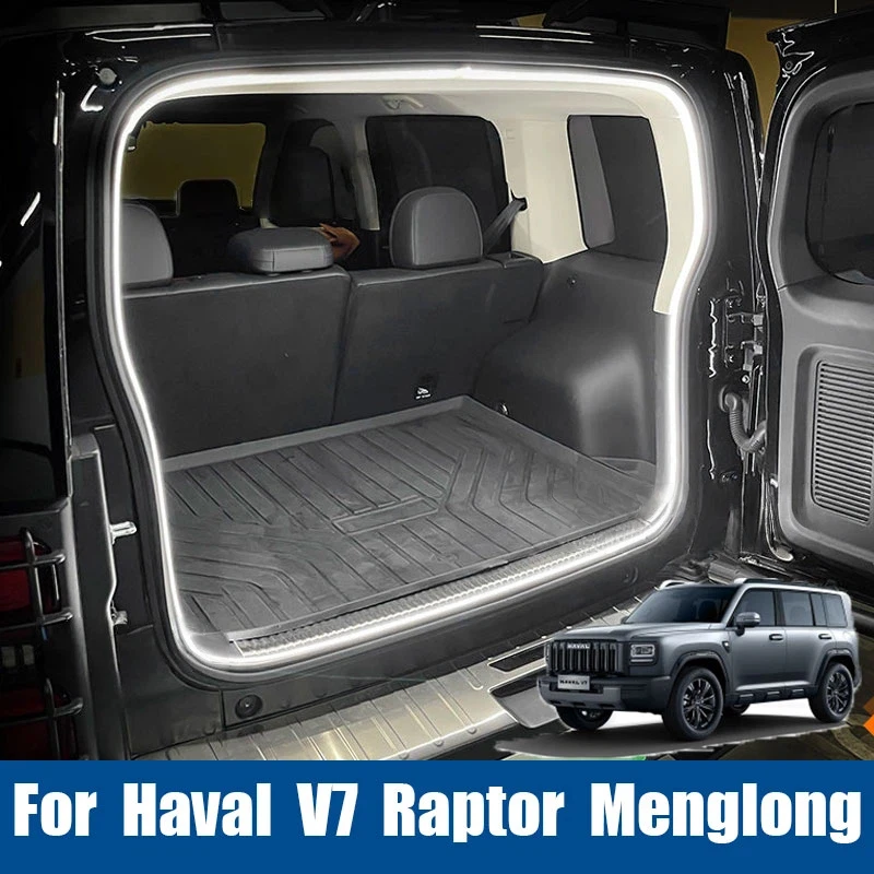 Car Trunk LED Light Ambient Interior Decorative Lamp Cargo Area Glow Light Accessories For Haval V7 Raptor Menglong 2025 2026