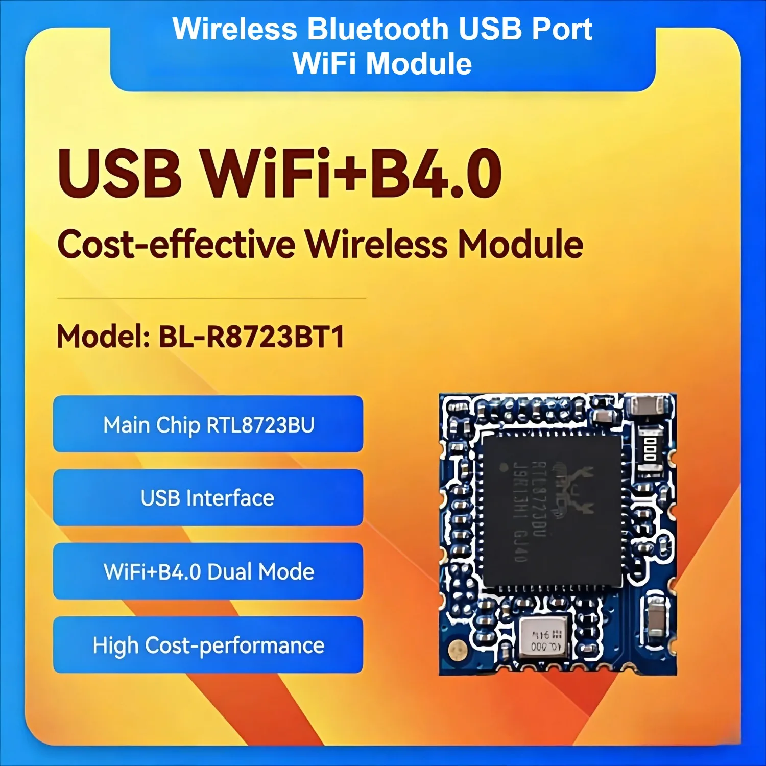 Realtek RTL8723BU BL-R8723BT1 WiFi Module with USB Port Wireless Bluetooth BT Image Transmission for IoT Devices