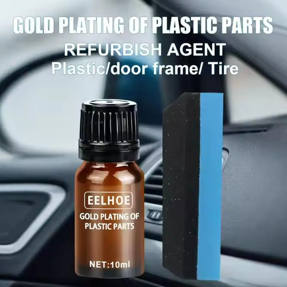 

Plastic Restorer for Car Easy To Use Plastic Part Refurbishment Crystal Coating Refurbish Agent with Sponge Long Lasting