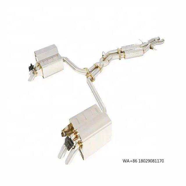 Active Sound Exhaust Pipes Car Muffler Catback System for  A8  D5 3.0T 2017-2021 With Electric Valves