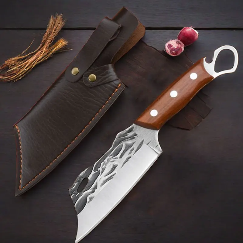 1 pc high carbon stainless steel fruit knife for cutting points and stripping knives, solid wood handle suitable for outdoor cam