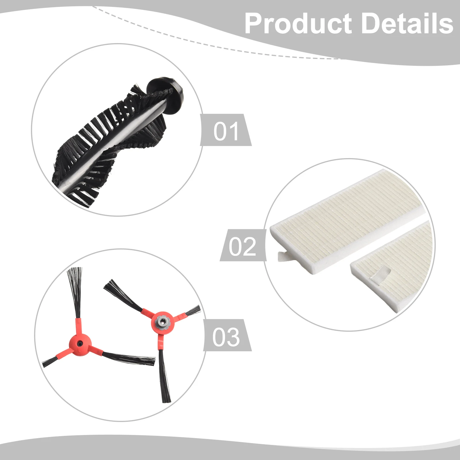 Roller Main Brush Side Brush Filter Kit For AiRROBO P10 Robotic Vacuum Cleaner Spare Parts Accessories