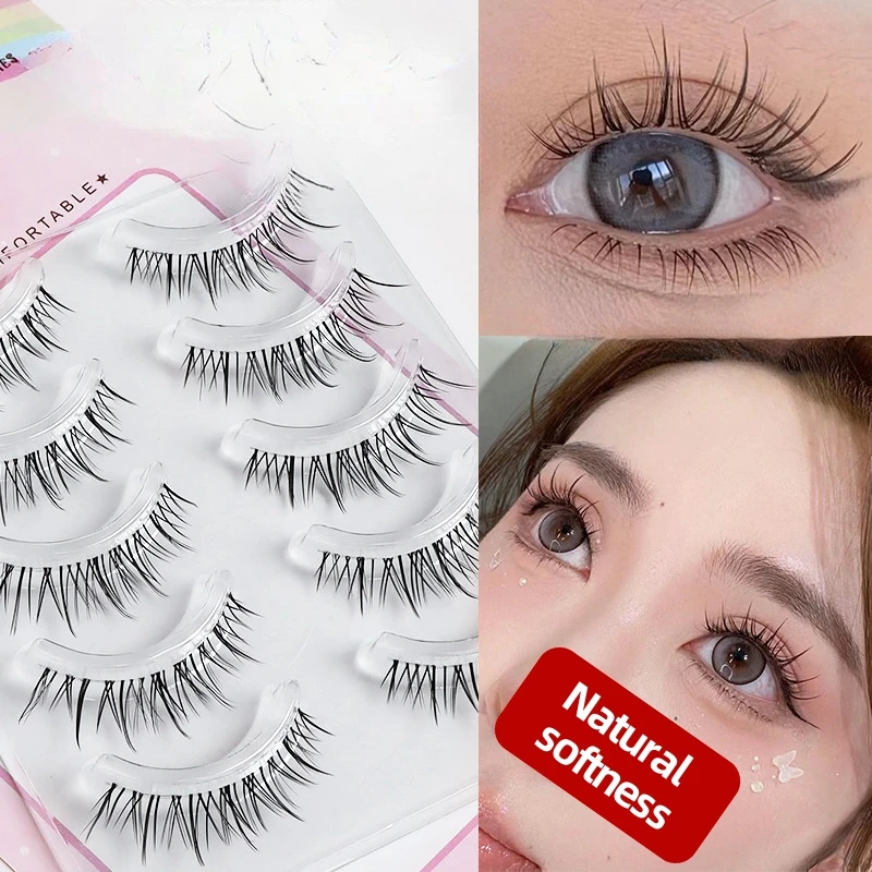5 Pairs Of False Eyelashes Cartoon Devil Style Transparent Stem Natural Simulation Eye Makeup Tools