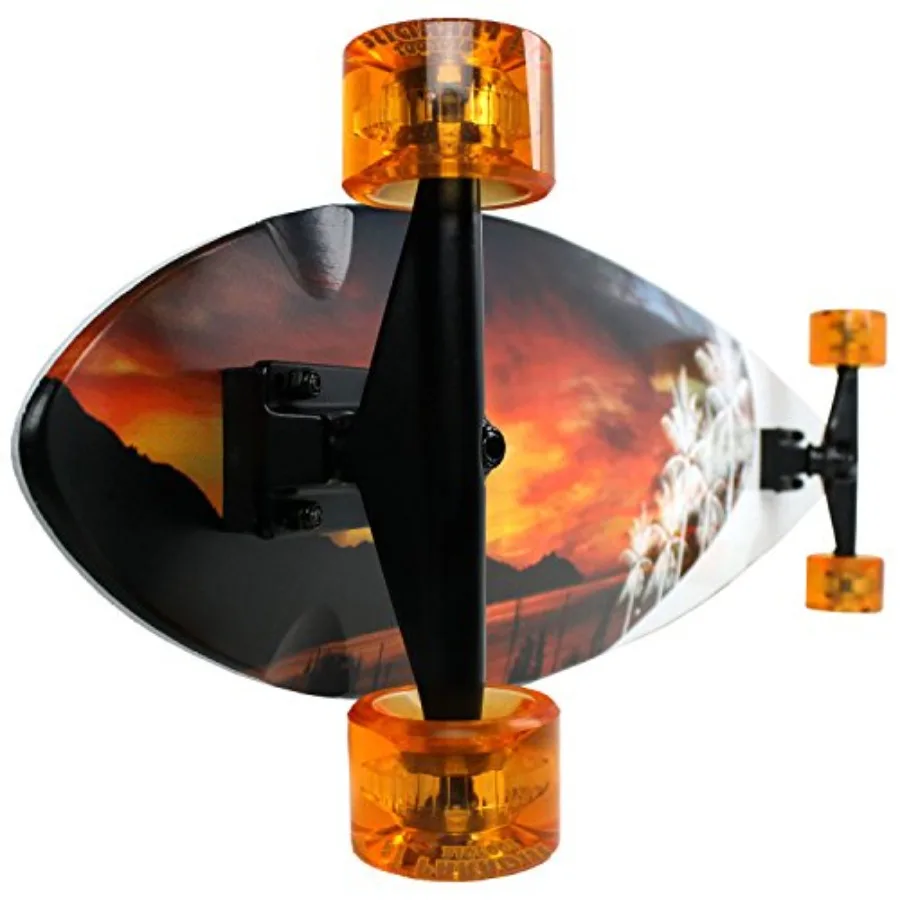 Longboard Swallow Tail Complete Cruiser Skateboard Sunset 9.5" x 39.5"