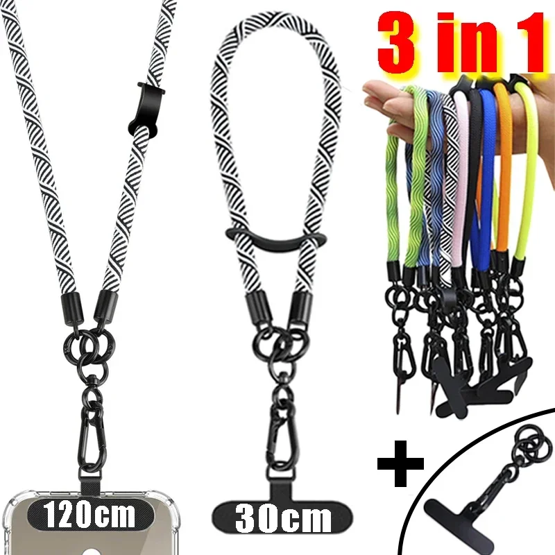 Universal Adjustable Phone Lanyard Strap Phone Hanging Rope Neck Straps Anti-lost CellPhone Wrist Short Lanyard Accessories