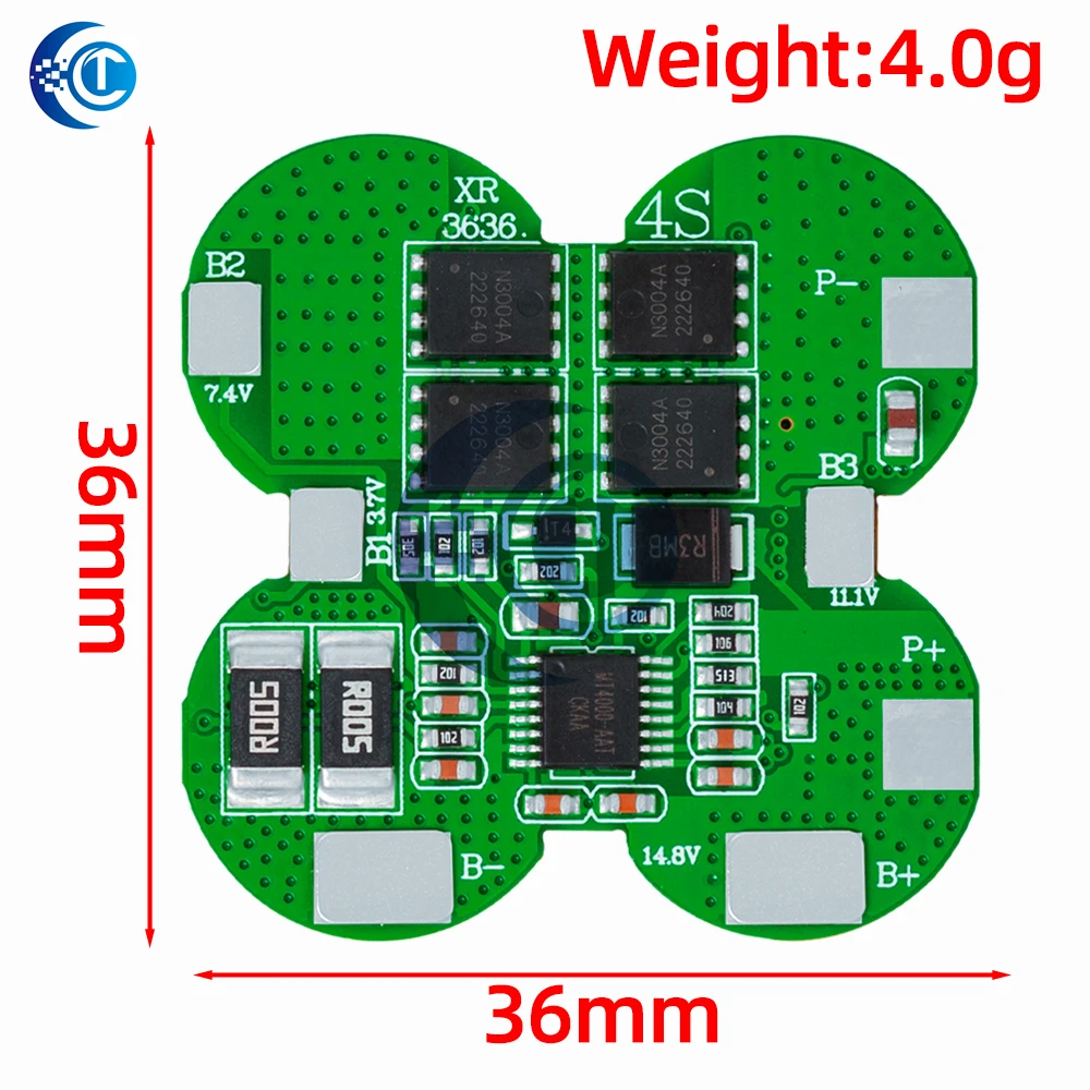 BMS 4S 15A 14.8V 18650 Li-ion Lithium Battery Charge Board  With Overcurrent / Temperature Protection For Electric Tools