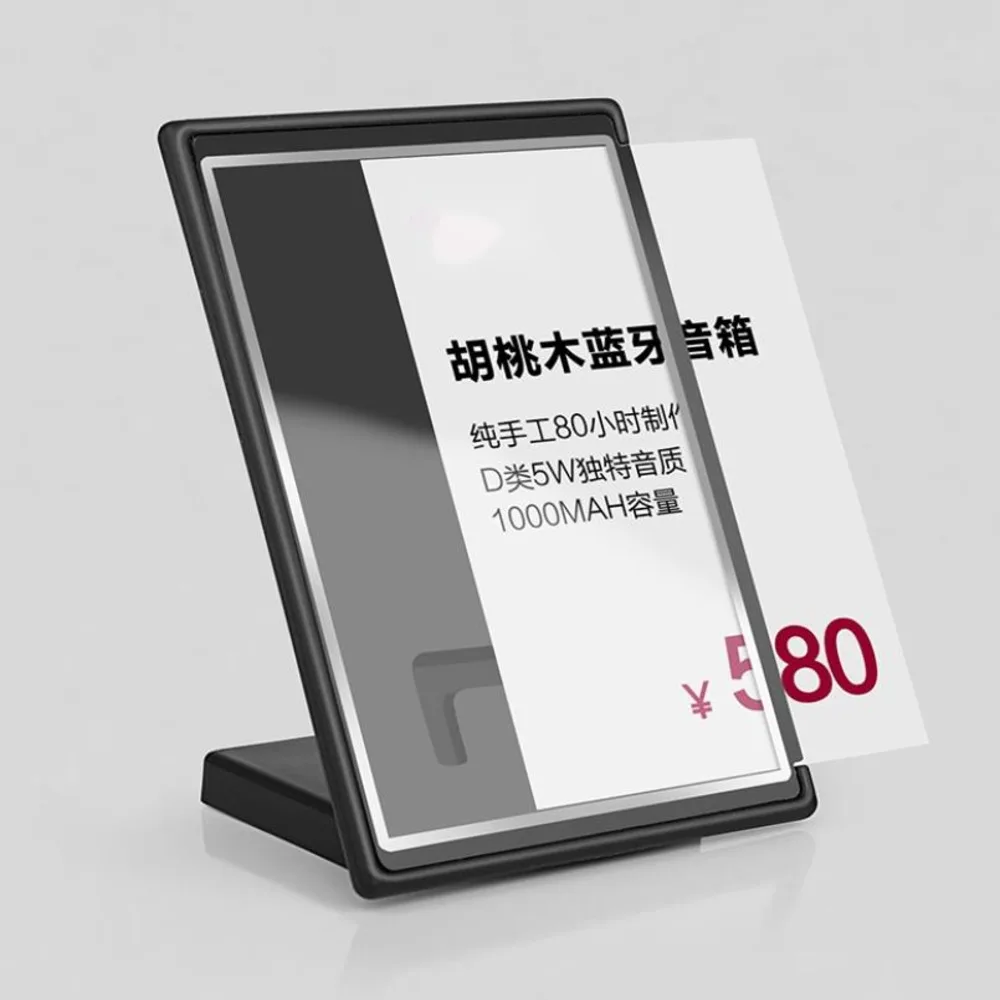 1 قطعة أبيض أسود أكريليك علامة السعر الإطار متجر تجميل الشاي النبيذ شارة السعر تسمية المنتج شارة السعر عرض حامل #5