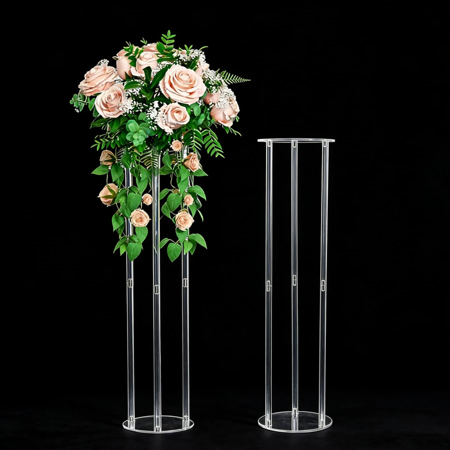 1 Set Acrylic Flower Display Stand Wedding Table Centerpieces Event Road Lead Party Modern Vase Tall Flower Stand For Decor