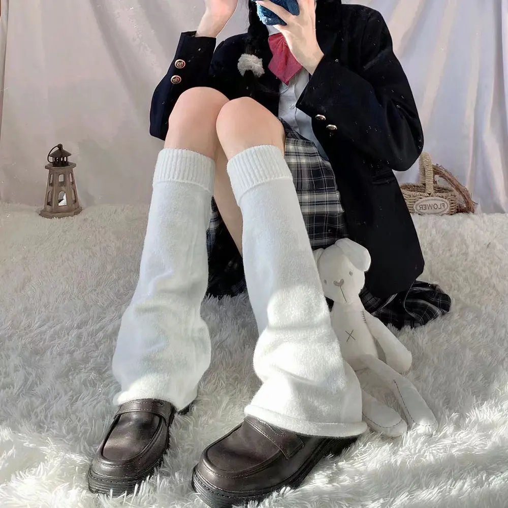 Y2K Leg Stockings Gothic Lolita Over Knee High Sock Warmer Accessories Japanese Style Elasticity Knee Black White Flared Sock