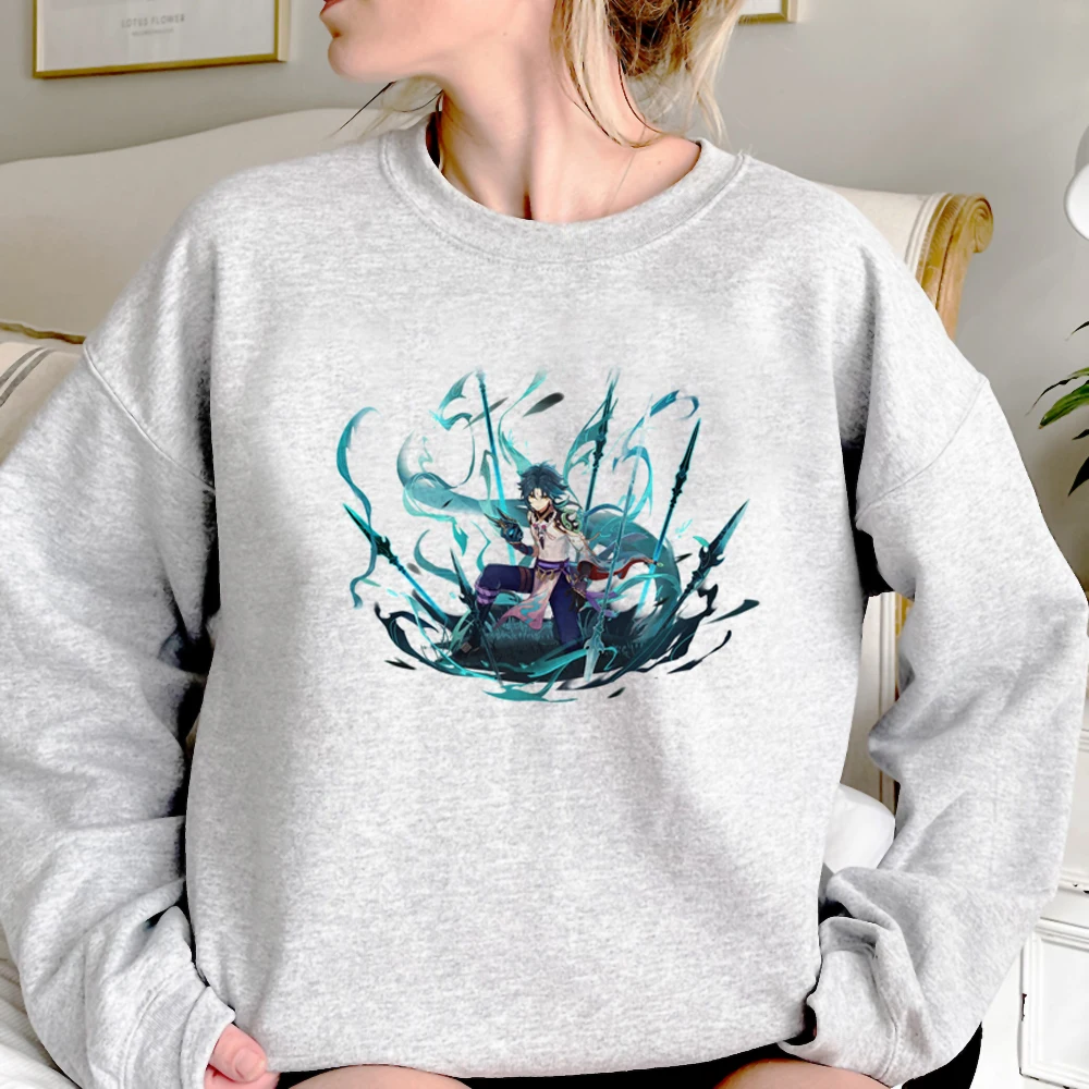 

Genshin Impact hoodies women Fleece graphic sweater female vintage clothing