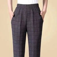 Plus size  8XL Autumn Women Trousers Oversize Elastic High Waist Loose Casual Pants Middle-aged Female Winter Warm Stretch Pants - Image 6