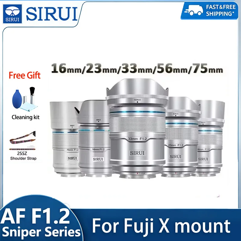SIRUI Sniper Series 16mm 23mm 33mm 56mm 75mm APS-C Auto Focus Prime Lens for Fuji X XF Mount XT3 XT4 XT5 XT50 XS10 XA7 XPRO1 XE1