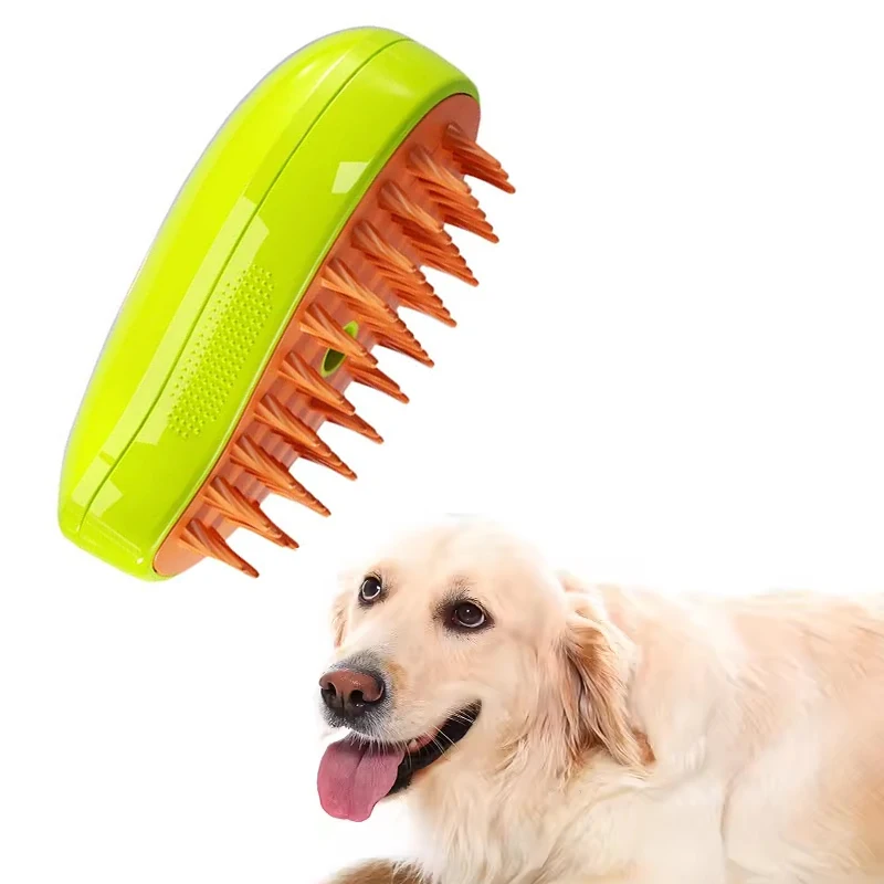 Portable Handheld 3‑in‑1 Pet Grooming Comb Steam Spray Self‑Cleaning Deshedder Hair Removal Tool for Dogs Cats