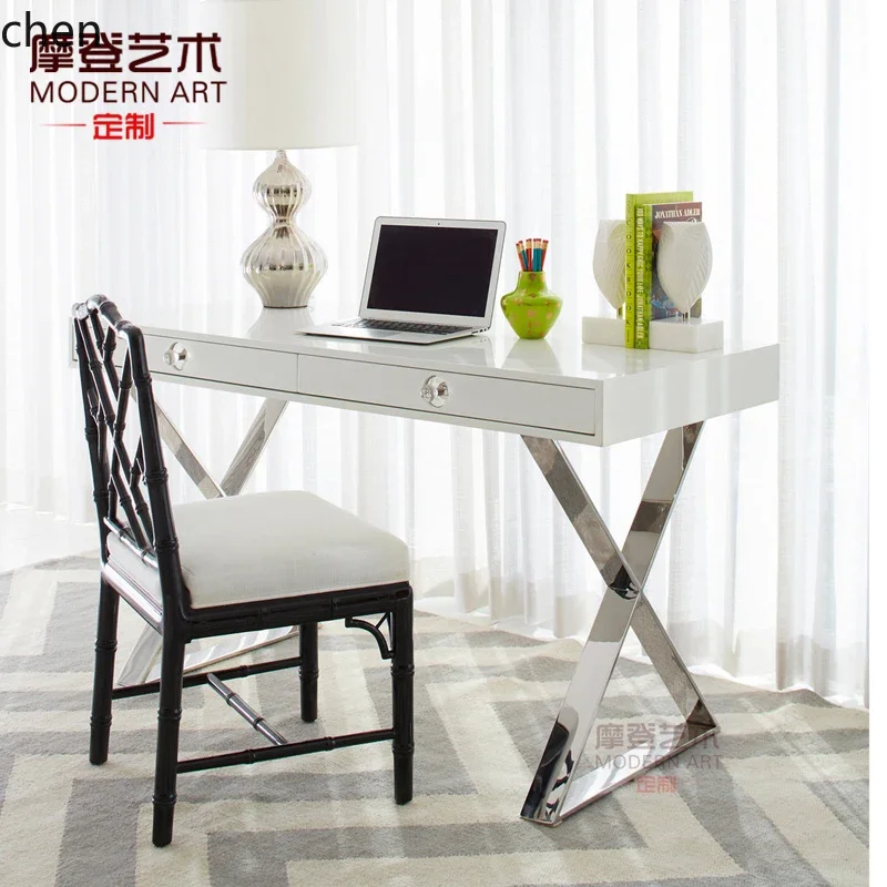 مكتب طلاء بسيط، مكتب كمبيوتر للدراسة، مكتب كتابة، طاولة صالون تجميل