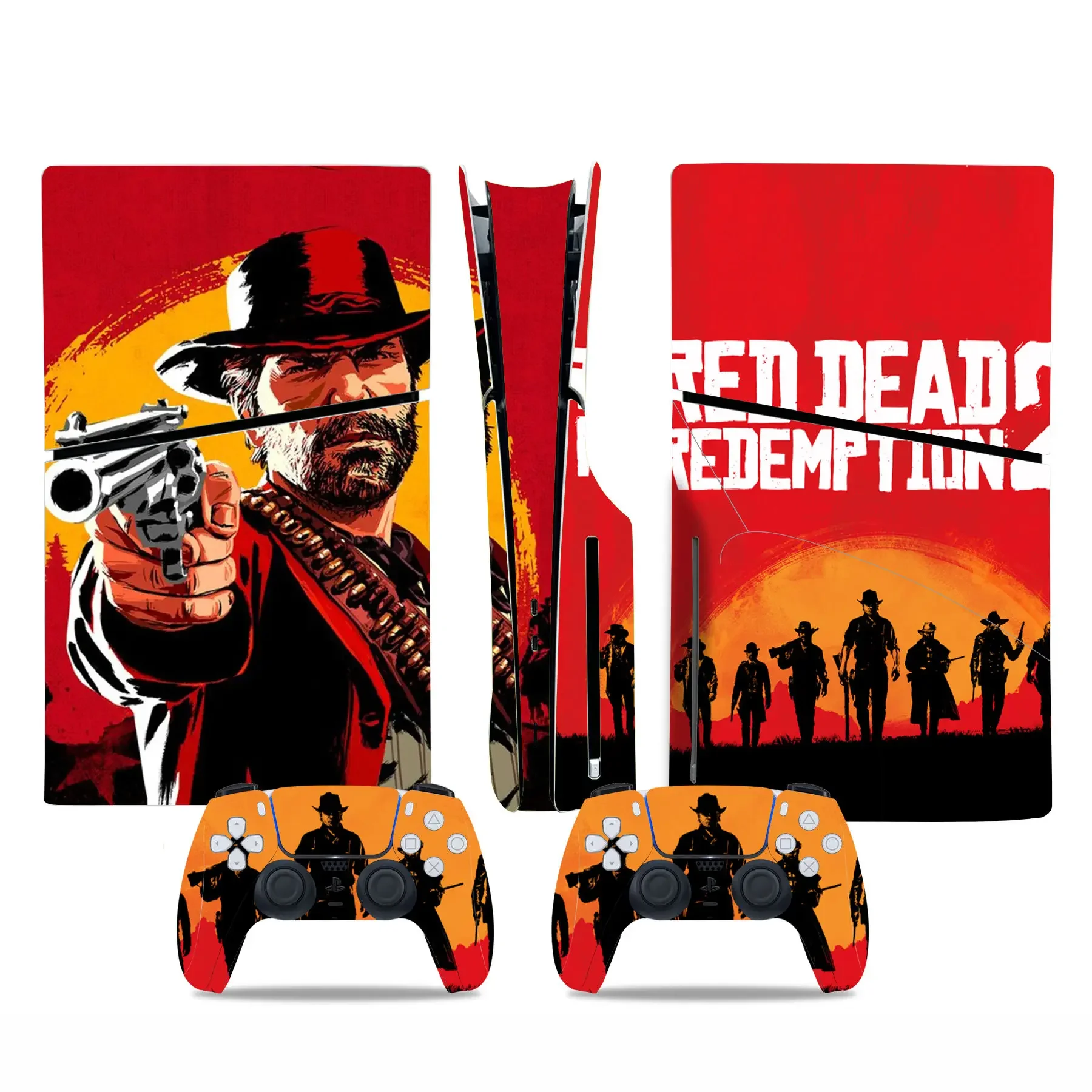 Red Dead Redemption 2 FOR PS5 Slim Disc Skin Sticker Decal Cover for Console and 2 Controllers New PS5 Slim disk Skin Vinyl