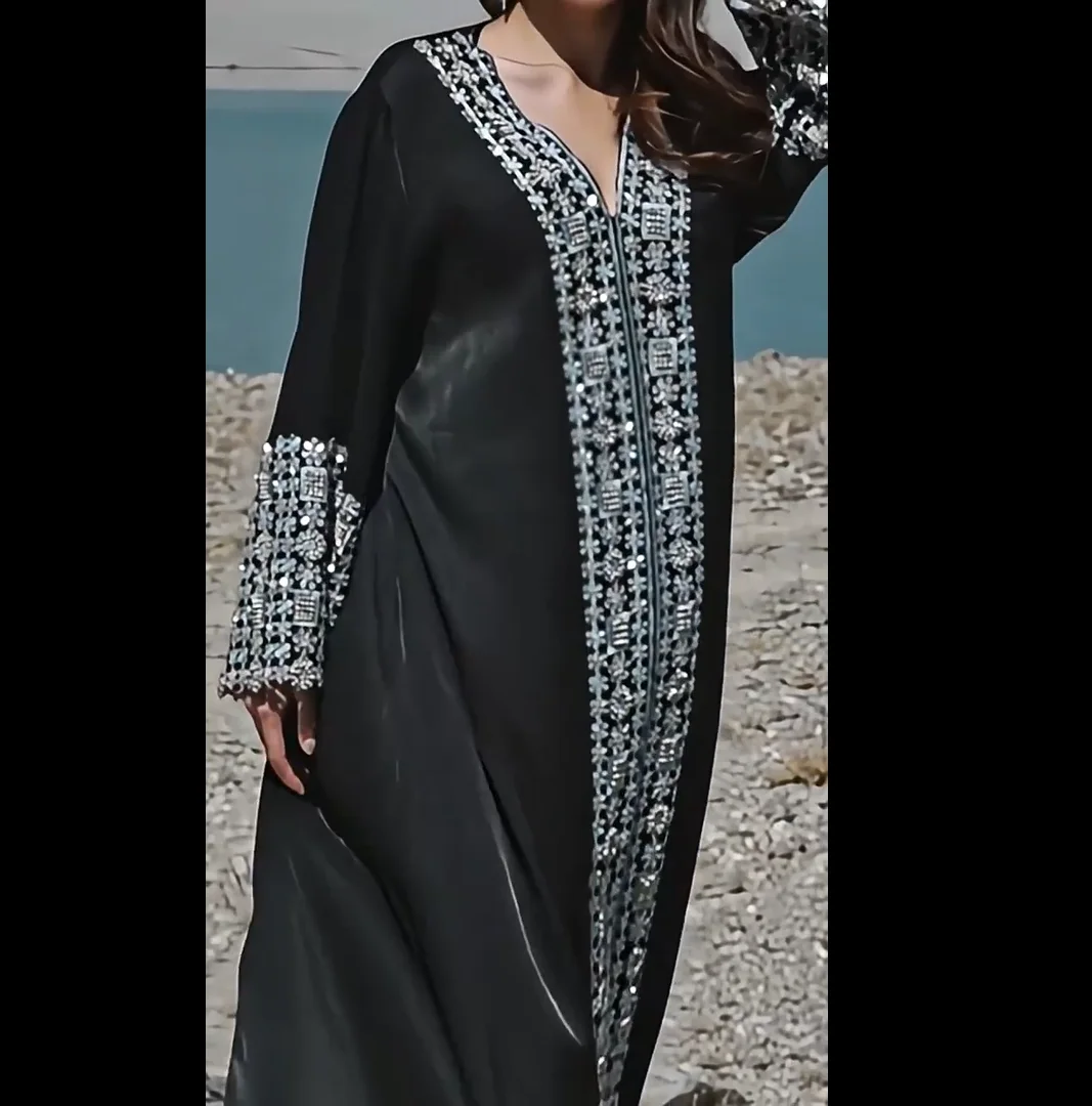 

Elegant Dubai Abaya Women Muslim Maxi Dress Beads Embroidery Jalabiya Turkey Kaftan Kebaya Morocco Caftan Islam Clothing Abayas
