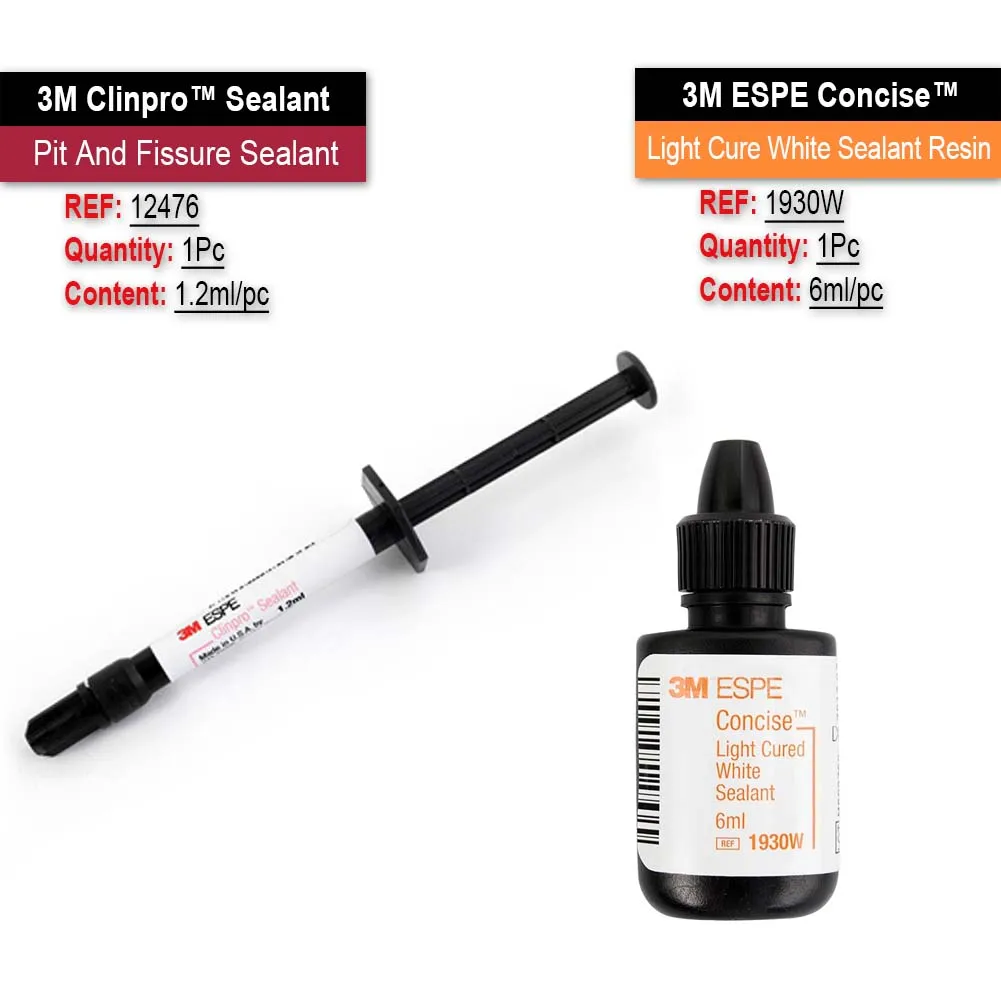 1,2 ml/6 ml 3M Pit Fissure Sealant Color Change Clinpro Sealant Dental Filling Material 3M Concise Light Cure White Sealant Resin