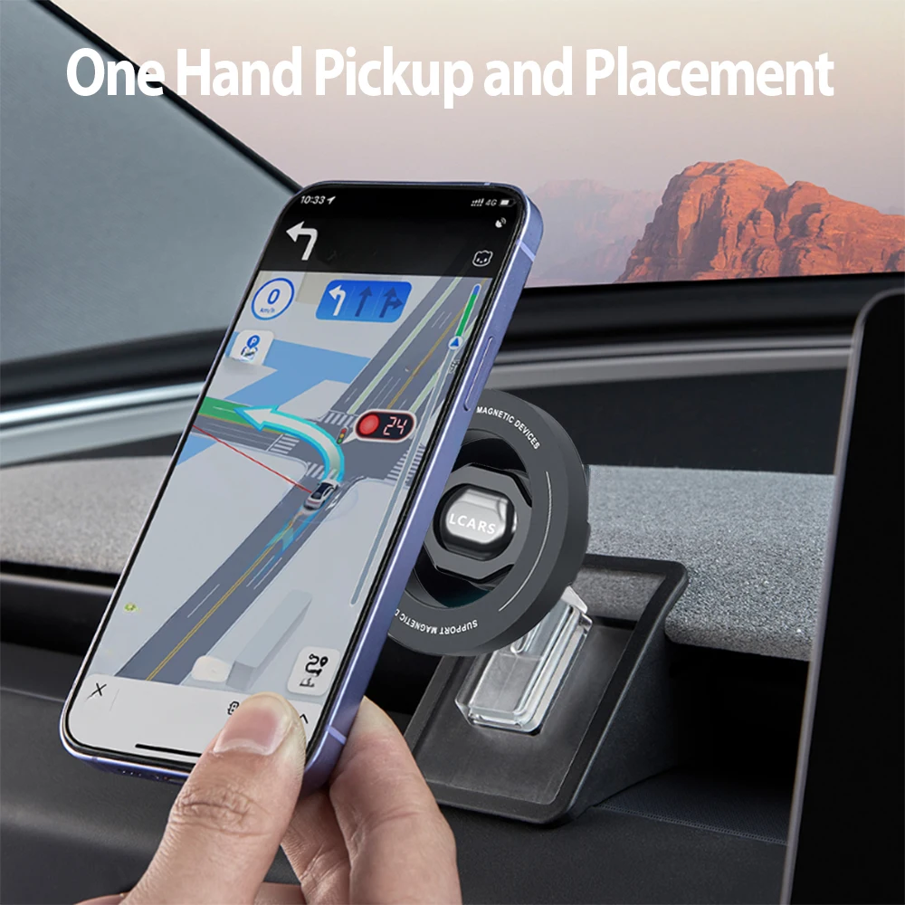 ل تسلا نموذج 3 هايلاند 2024 و نموذج Y إطلاق 2025 المغناطيسي حامل هاتف السيارة مكافحة هزة الاهتزاز برهان حامل ملحق