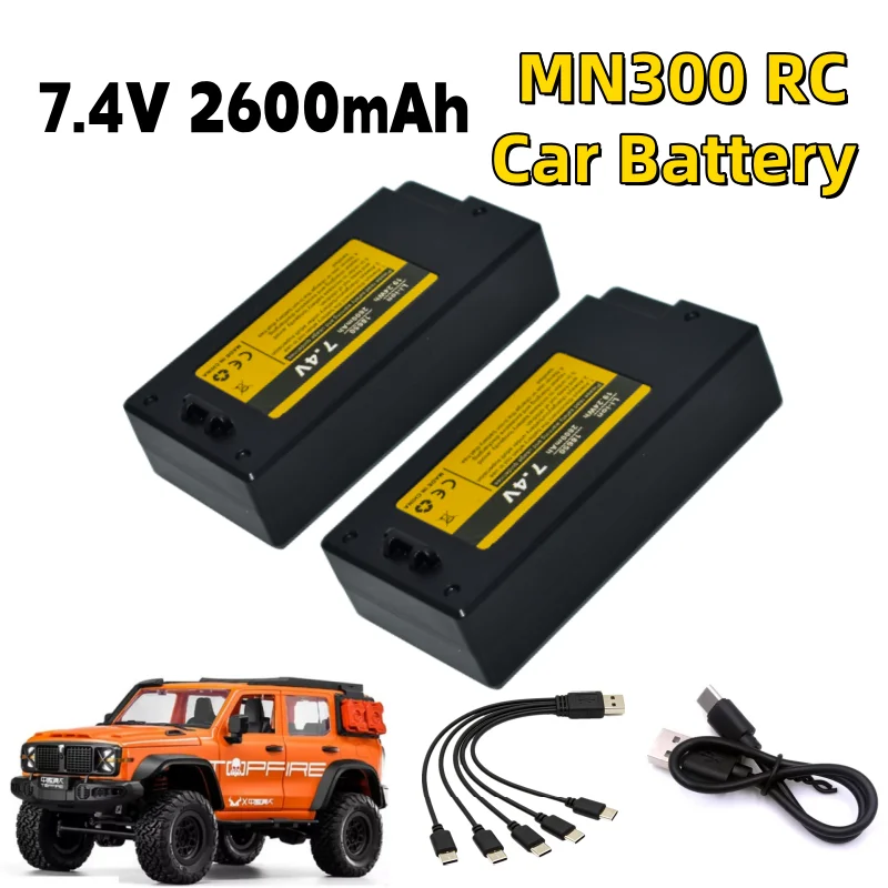 Für MN300 7,4V 2600mAh 2S Original RC Li-Ionen-Akku Hochleistungs-Wiederaufladbares Upgrade-Zubehör für MN300 RC-Fahrzeuge