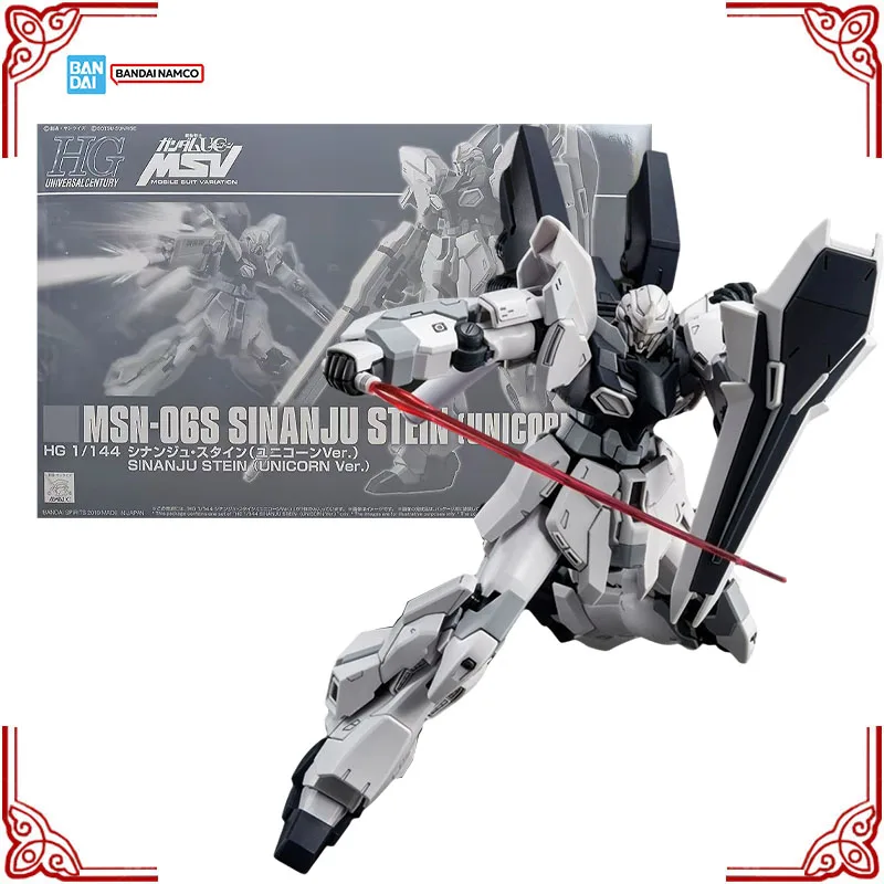 In Stock Genuine Bandai Gundam Model Kit HG 1/144 MSN-06S Sinanju Stein Unicorn Anime Action Figure Collection Assembly Model