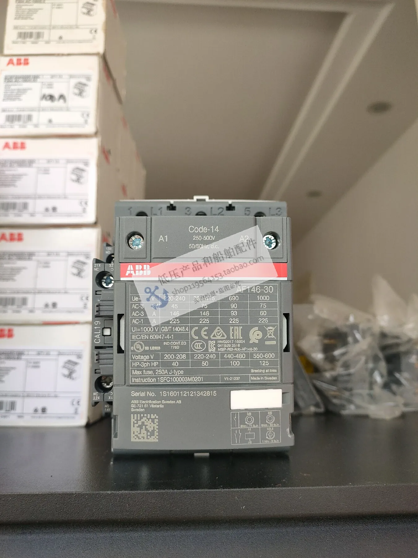 New Original ABB Contactor AF146-30-10-14 Coil Voltage 250-500VAC/DC 60Hz