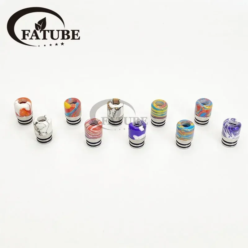 1PCS/10PCS 510 Drip Tip Random Color Stainless Steel Resin Straw Joint cigarrillos electrónicos