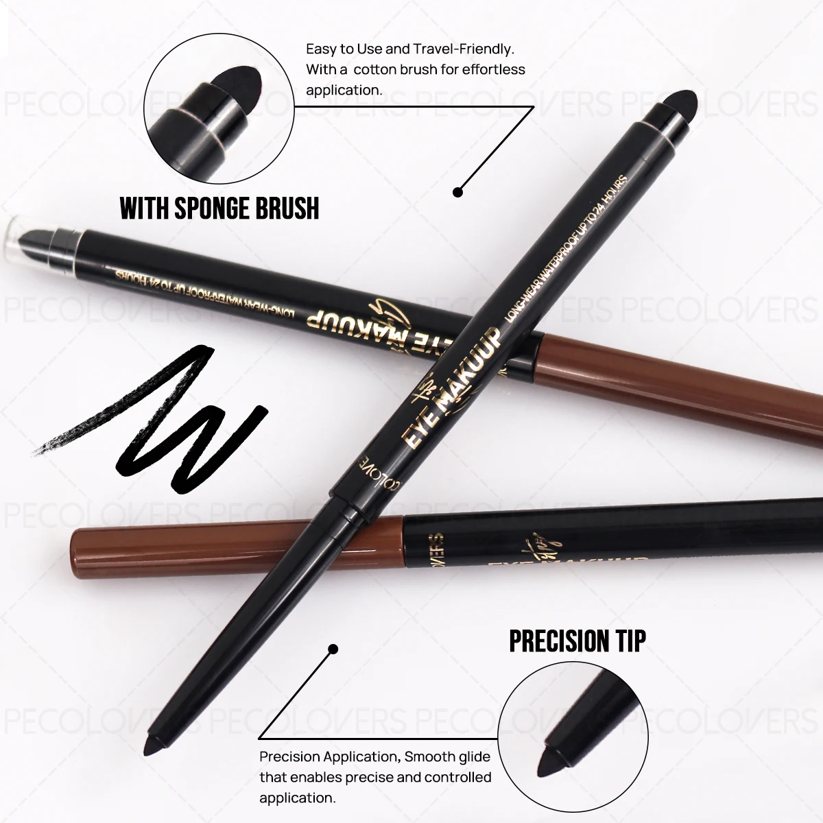 Smooth Long-Lasting Soft Eyeliner Gel,Quick-drying,Matte Finish Eyeliner，WIth Cotton Head Brush