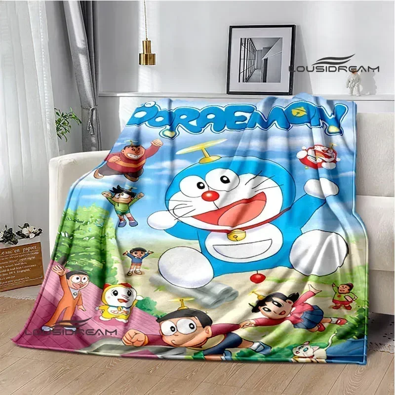 Cute D-Doraemons Cartoon Printed blankets Flange Warm blankets picnic blanket Home travel blanket bed linings Birthday Gift