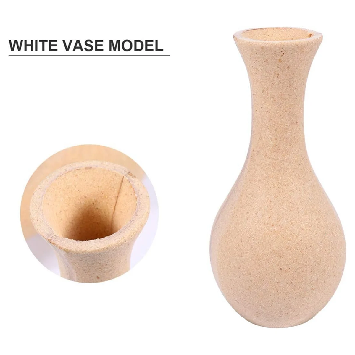 Vase à fleurs en bois inachevé pour enfants, artisanat de dessin, vase floral fait à la main, jouets de peinture bricolage, 5 pièces