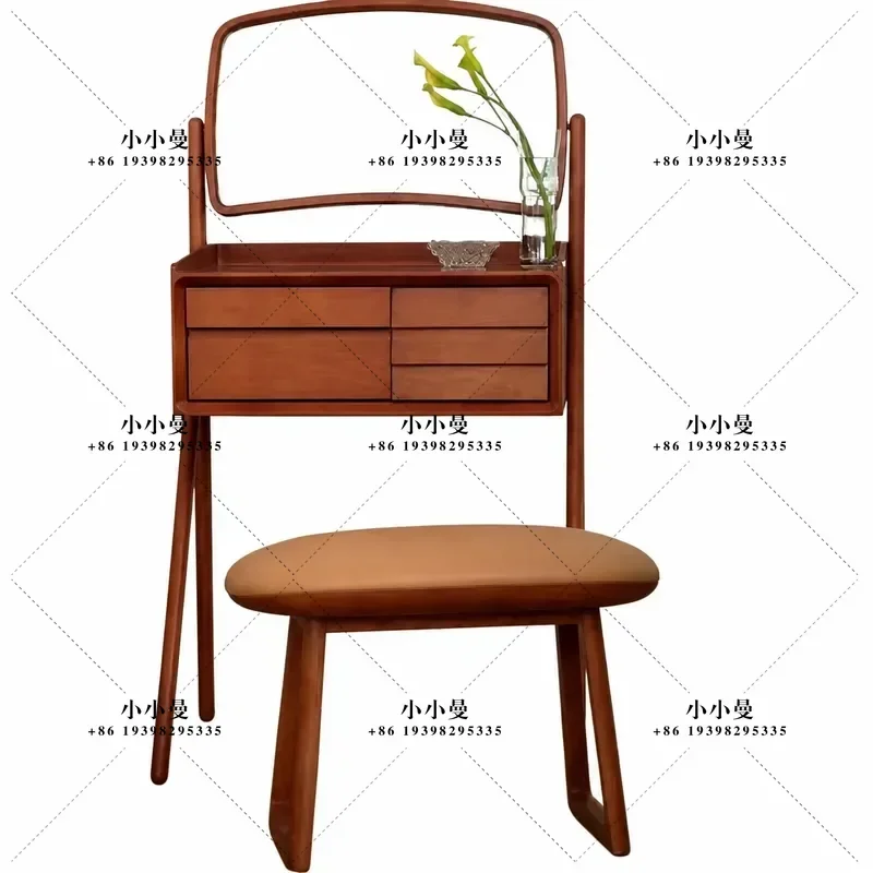 Glass Dressing Table with Mirror and Drawers Bedroom Makeup Vanity Desk Storage Dresser for Hotel Home Furniture Comoda