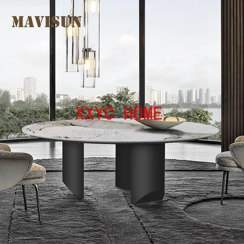 

Stainless Steel Marble Kitchen Dinner Modern Rectangular Indoor Furniture Pandora Glossy Slate