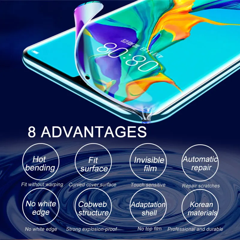 3 Stuks Volledige Cover Hydrogel Film Voor Huawei P30 P20 P40 Lite P50 Pro Screen Protector Voor Huawei Mate 30 20 40 50 Pro Lite Film