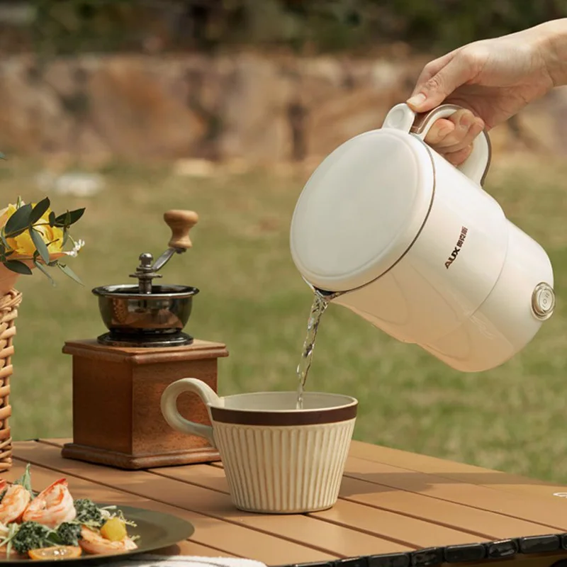 Hervidor eléctrico plegable de 800ml, olla de cocina portátil Multicooker, tetera de viaje, taza de calentamiento, olla de cocción lenta de acero inoxidable 304