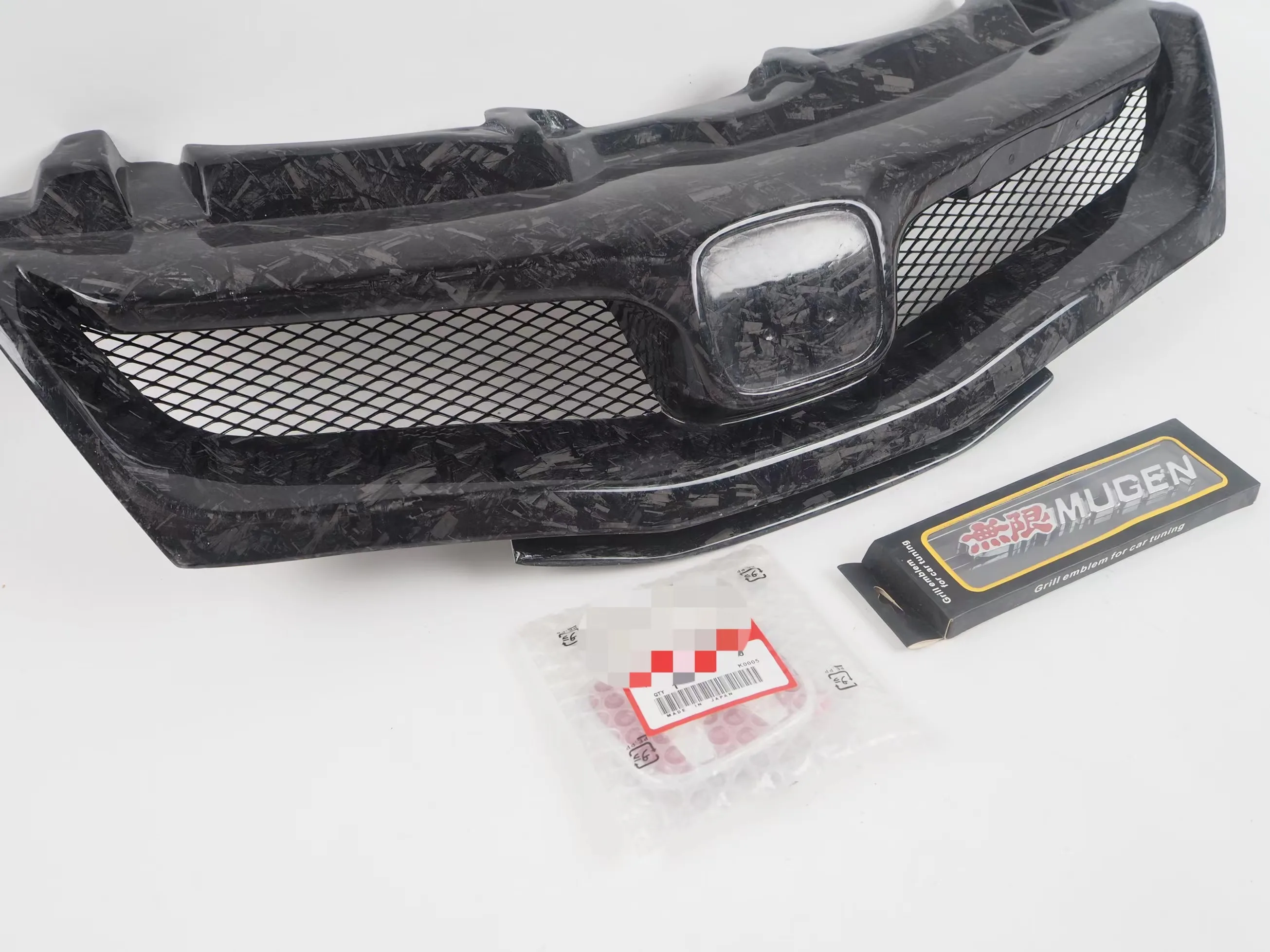 TOP FN2 Carbon fiber Or FRP Front car racing Grille For Honda Civic Type R FN2 F With H-logo &Mugen