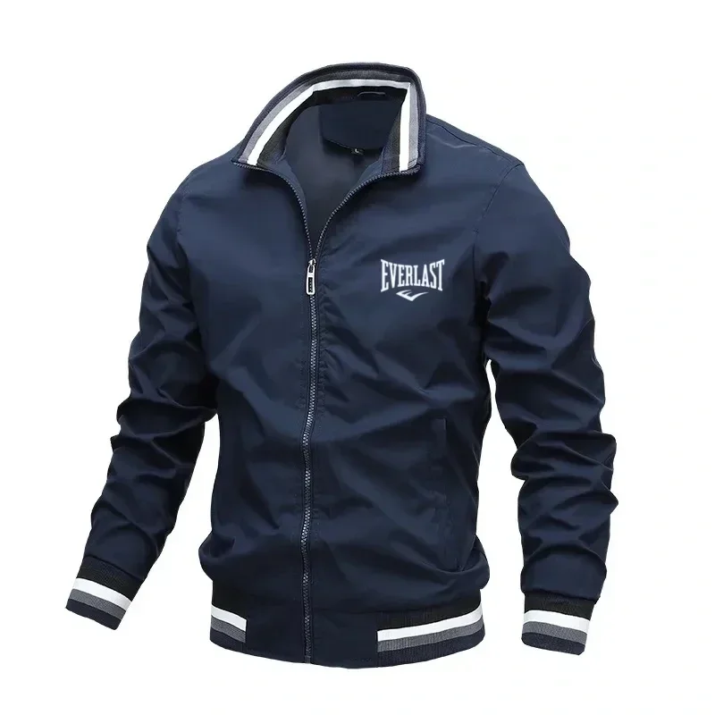 2026 Spring and Autumn Men's Stand Collar Casual Zipper Business Jacket Outdoor Sports Jacket Waterproof and Windproof