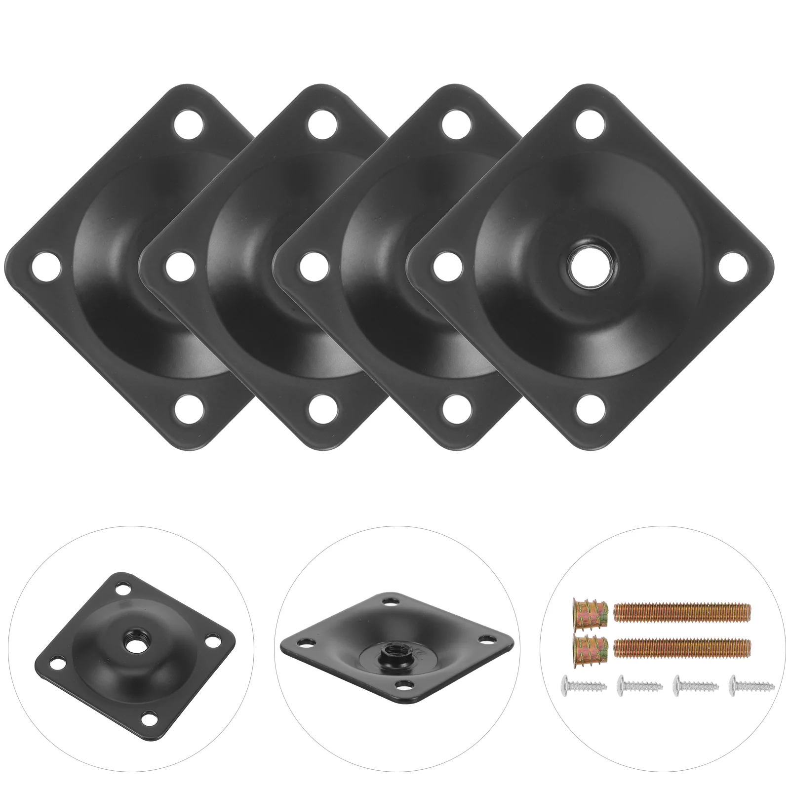 Table Leg Hardware Furniture Mounting Plate Feet Attachment Pads Connectors for Metal Legs Brackets Plates Accessories