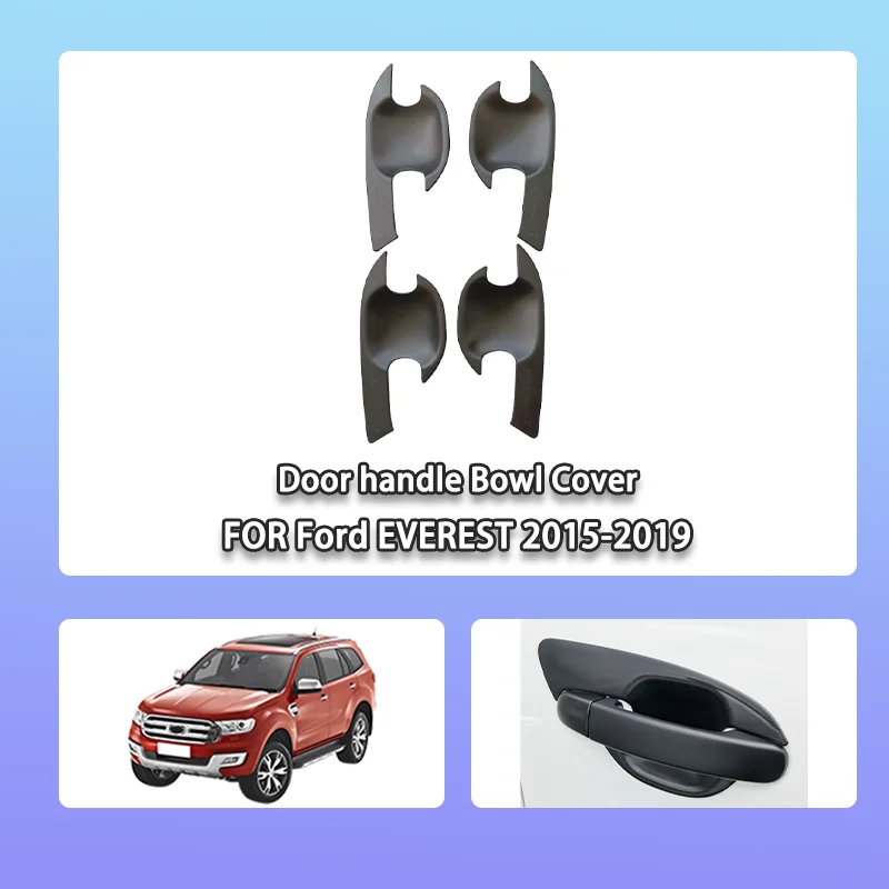 

Крышка чаши дверной ручки для Ford EVEREST 2015-2019, комплект кузова, внешний черный комплект крышки дверной ручки