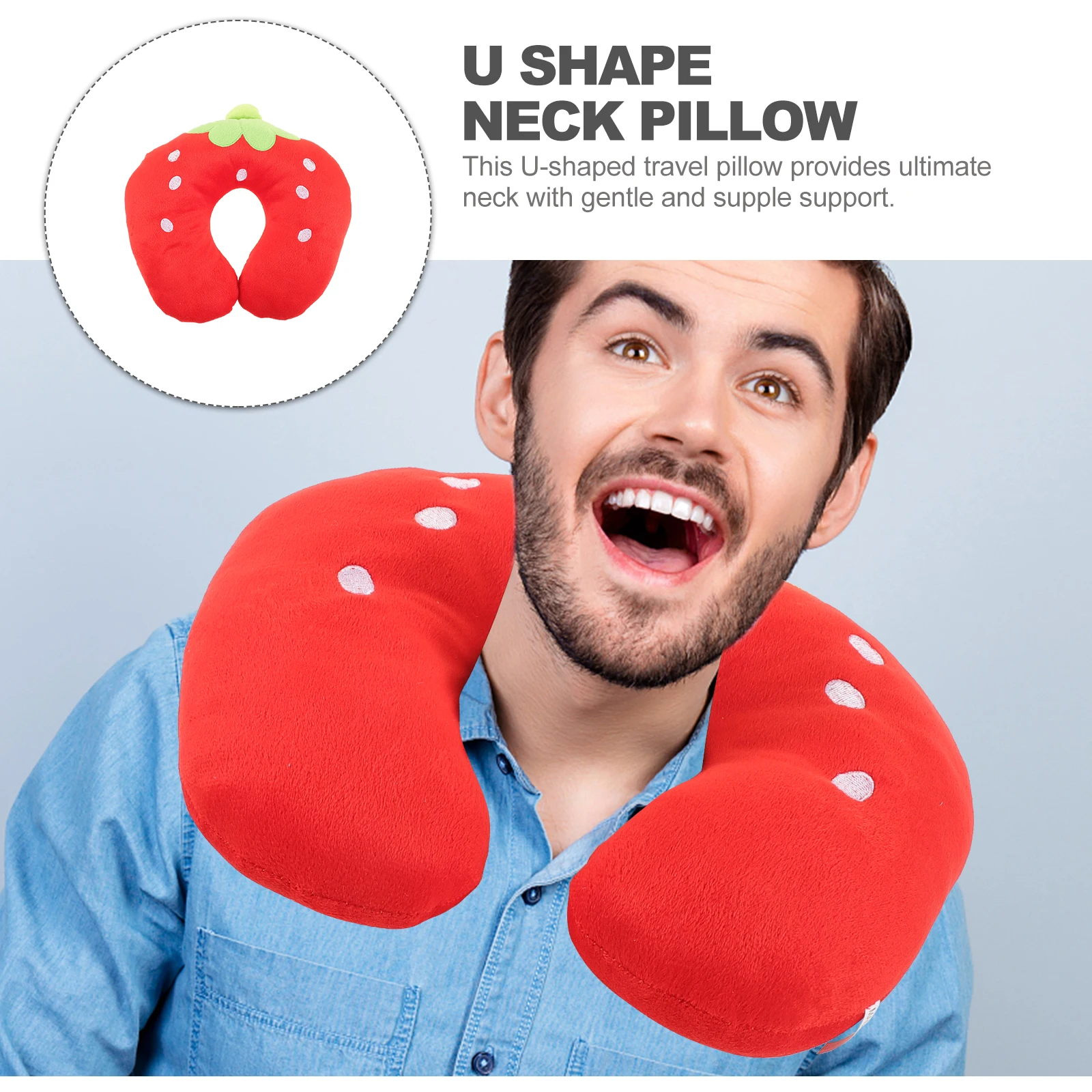 

U Shaped Neck Pillow Soft Elastic Support for Travel Car Office Airplane Sleeping Comfortable Cervical Care Portable Design