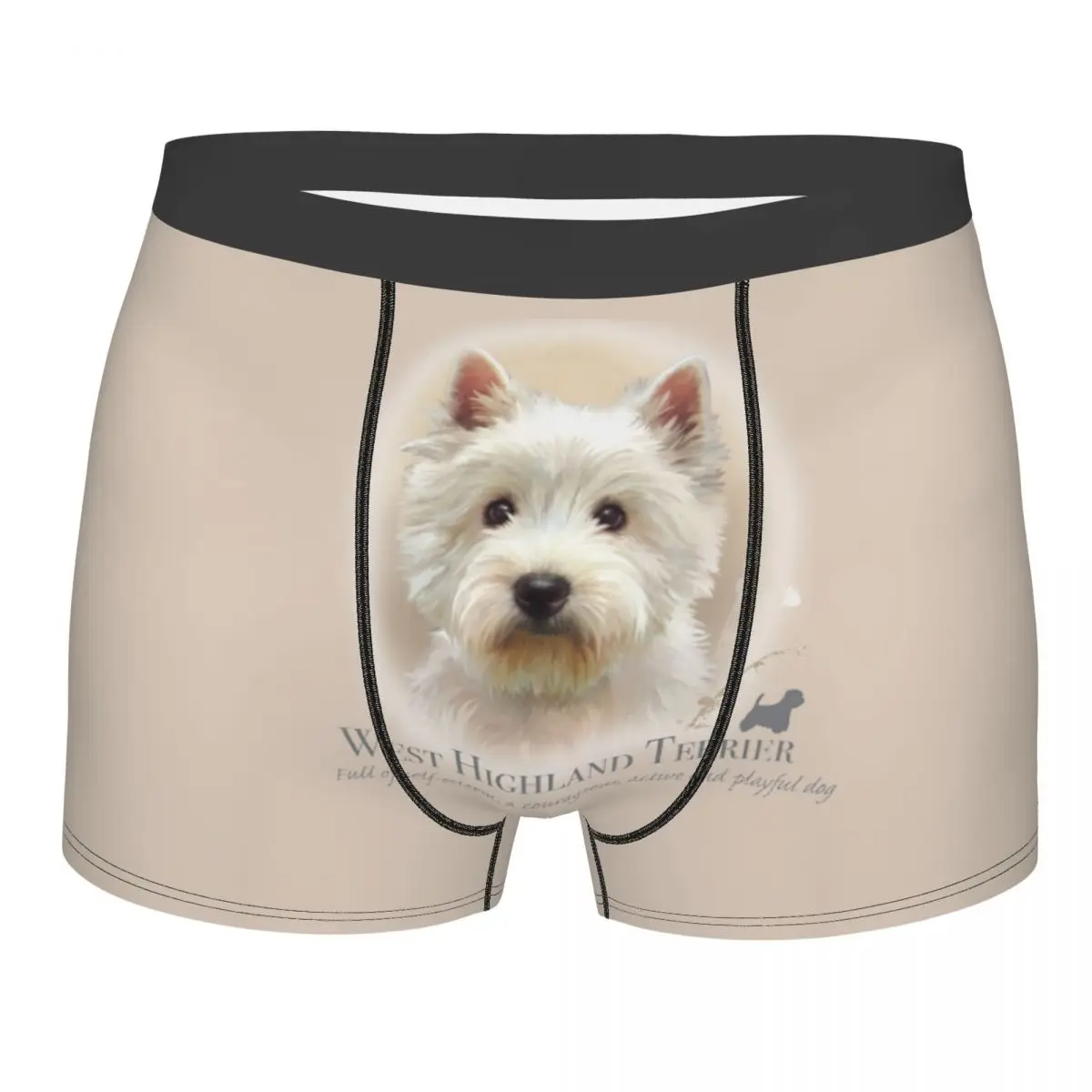 

Custom Westie Underwear Men Printed West Highland White Terrier Dog Boxer Shorts Panties Briefs Soft Underpants