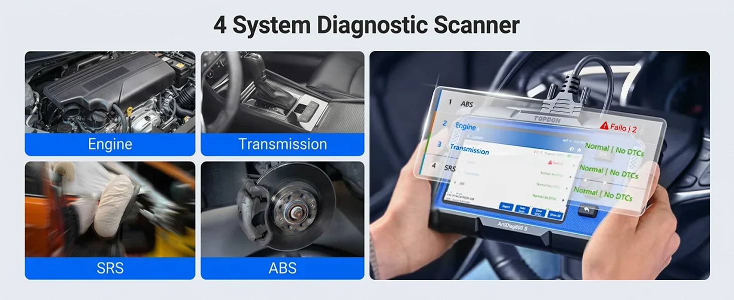 TOPDON ArtiDiag600S OBD2-Scanner, professionelles Auto-Diagnosetool, ABS-Airbag-Öl, EPB, DPF, TPMS, BMS, Reset, Kfz-Codeleser – Detail 4