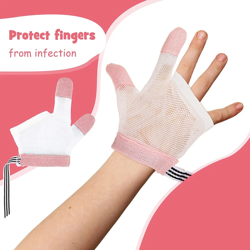 1 Pair Anti Biting Eat Hand Protection Gloves Children Infant Baby Prevent Bite Fingers Nails Glove For Toddle Kids Harmless Set