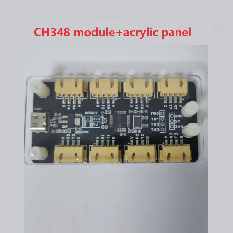 

USB to 8-channel TTL serial port module CH348 multi-channel UART expansion board TypeC to TTL hub