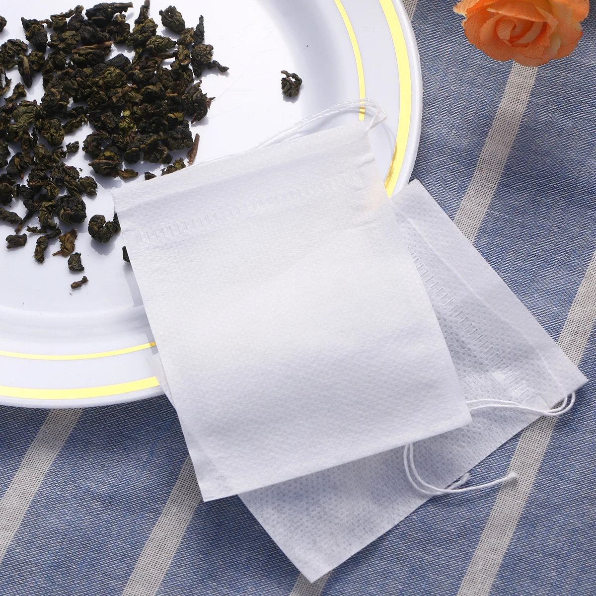 

100 Pcs Tea Bag Filter Bags Loose Non-Woven Traditional Chinese Medicine Drawstring