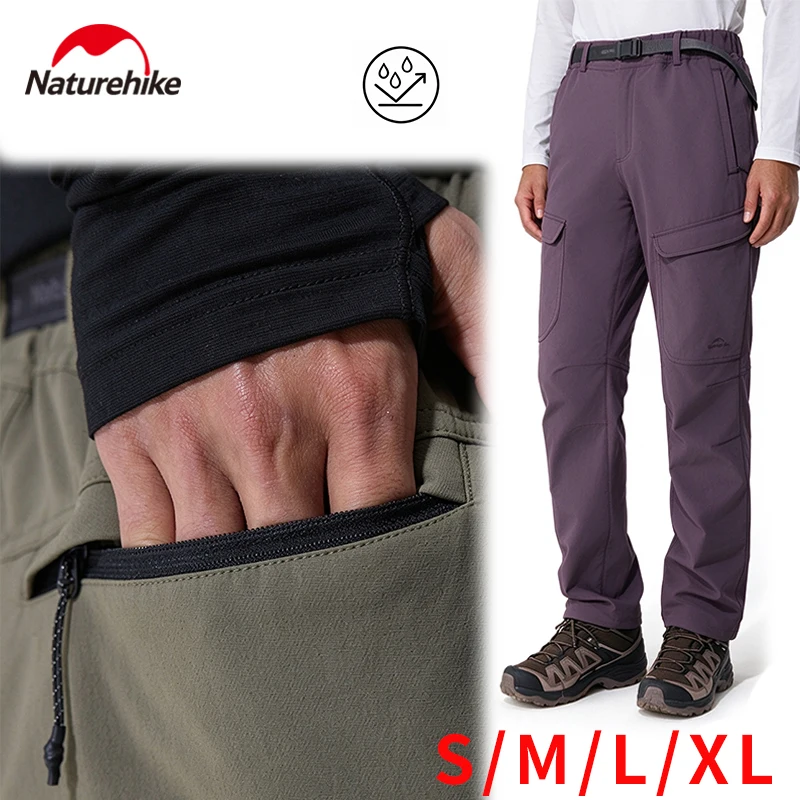 Naturehike Women Cordura Brushed Softshell Cargo Pants 2026 New Water Repellent Durable Straight Leg Trousers with Adjustable