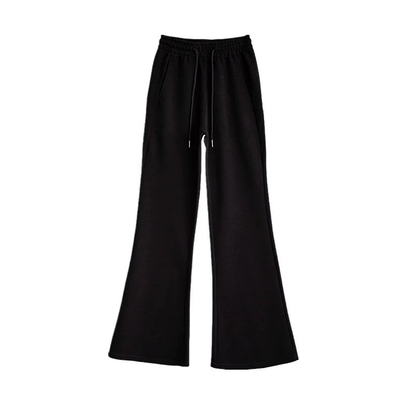 Calças largas femininas da série de lã de inverno – Lulu Dupe calças de cintura alta para levantamento de quadril, calças halter grossas e quentes