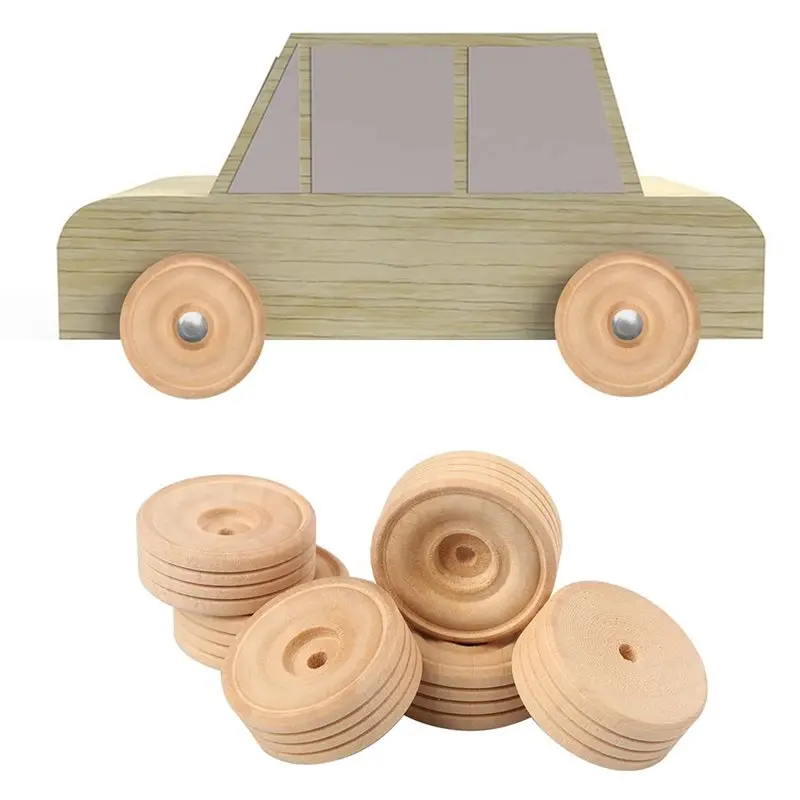 إطارات خشبية للبيع بالتجزئة مع فتحة 150 قطعة عجلات مدفأة مثالية لمشاريع نحت الخشب والشاحنات