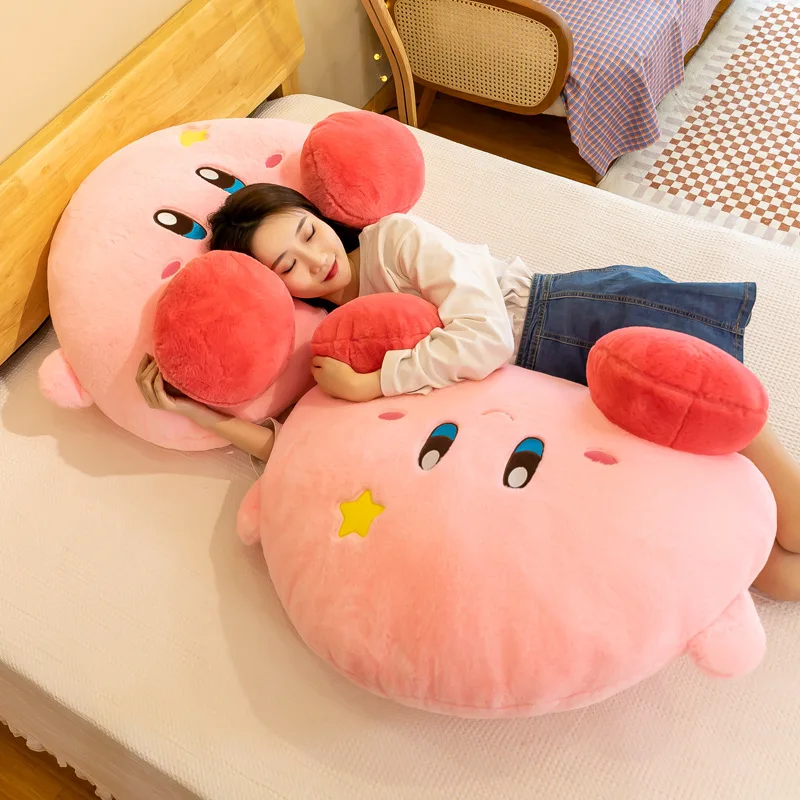Large size Kirby Plush Large Sleeping Pillow Cute Stuffed Animal for Kids Bedside Decor Hugging Cushion Birthday Gift for Girls view 4
